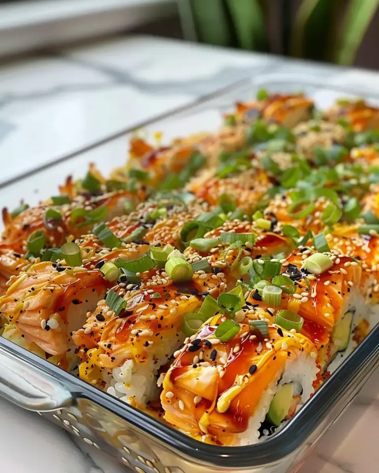 Spicy Salmon Sushi Bake Recipe