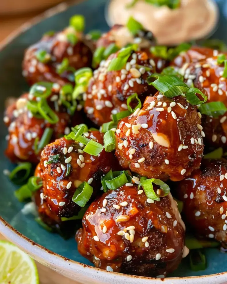 Korean BBQ Meatballs with Spicy Mayo Dip