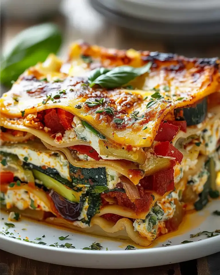 Layered Mediterranean Vegetable Lasagna with Creamy Ricotta