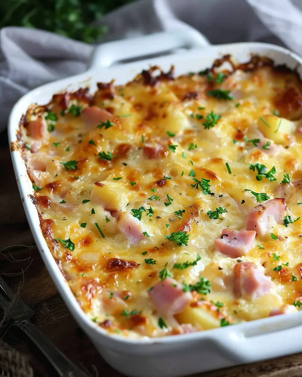 Ham and Potato Au Gratin: Indulgent Comfort Food with Turkey Bacon