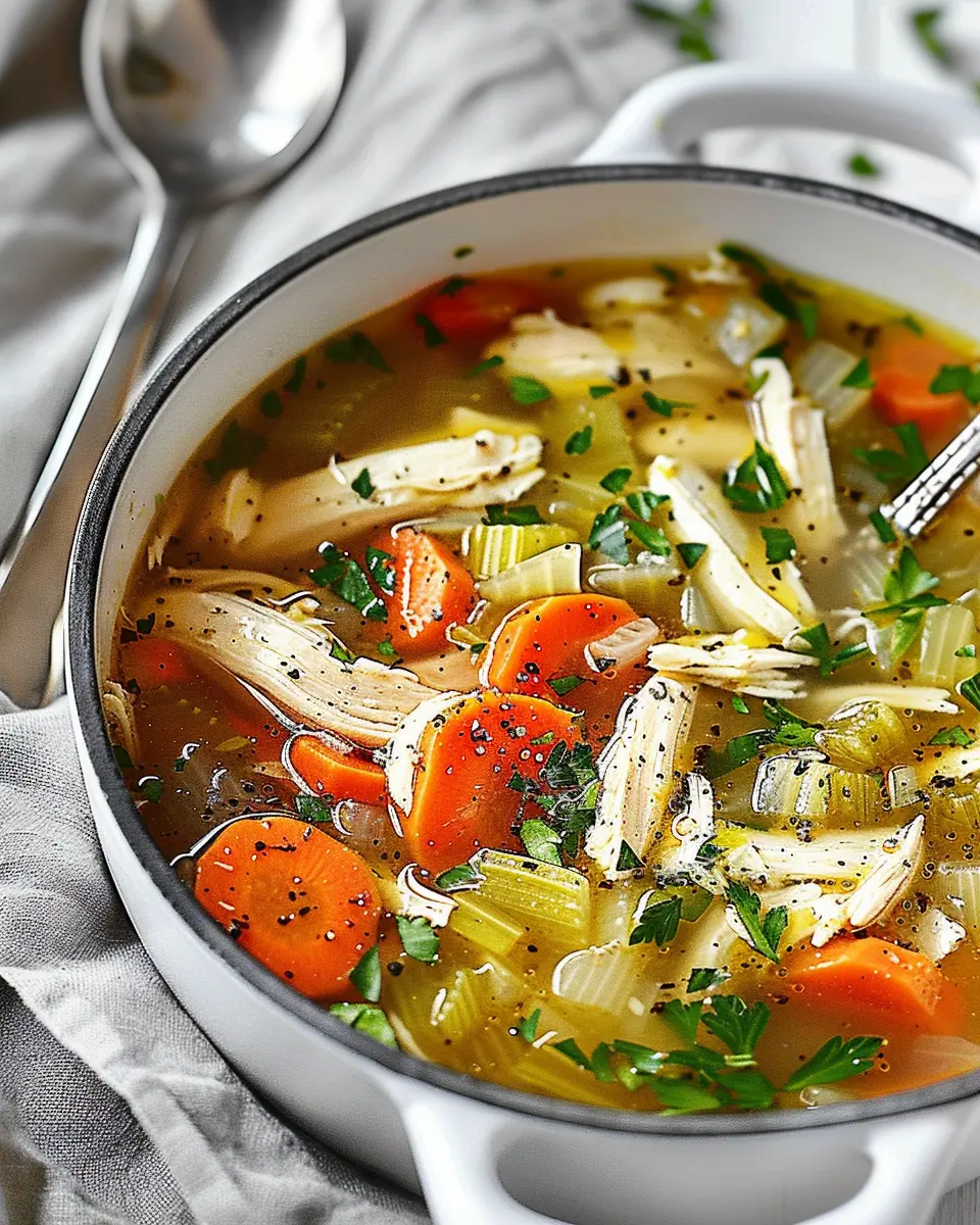 Chicken Soup Delight: Easy Comfort Food with Turkey Bacon and Chicken Ham