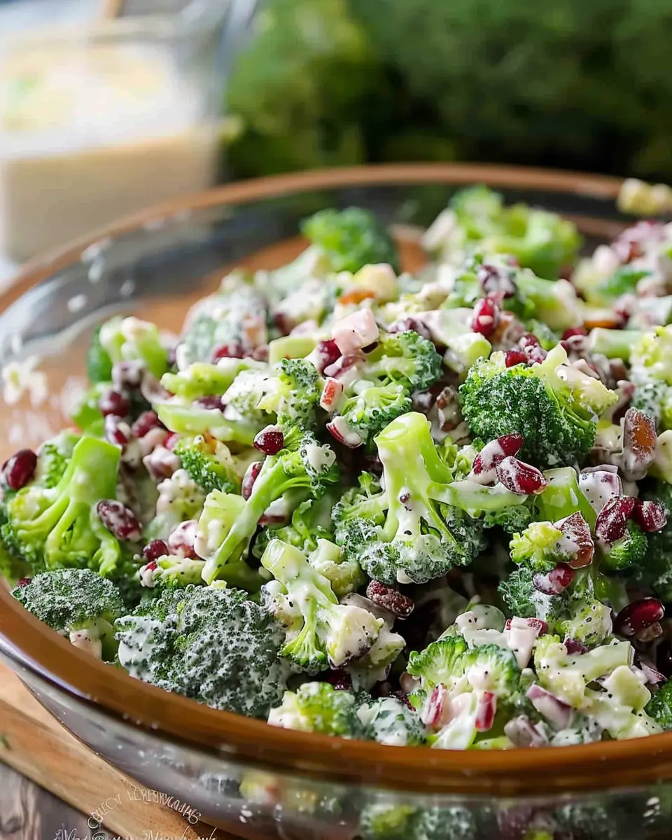 The Best Broccoli Salad with Turkey Bacon and Chicken Ham Delight