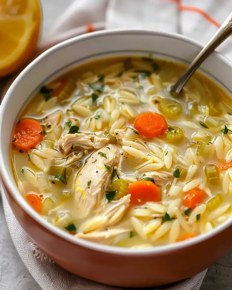 Lemon Chicken Orzo Soup