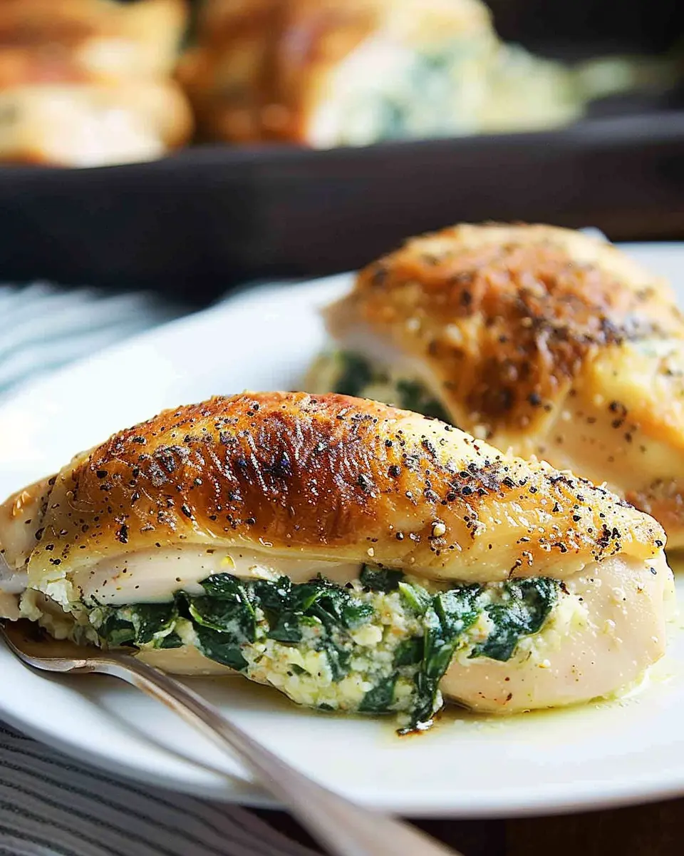 Spinach Stuffed Chicken with Turkey Bacon: A Juicy Delight for Dinner