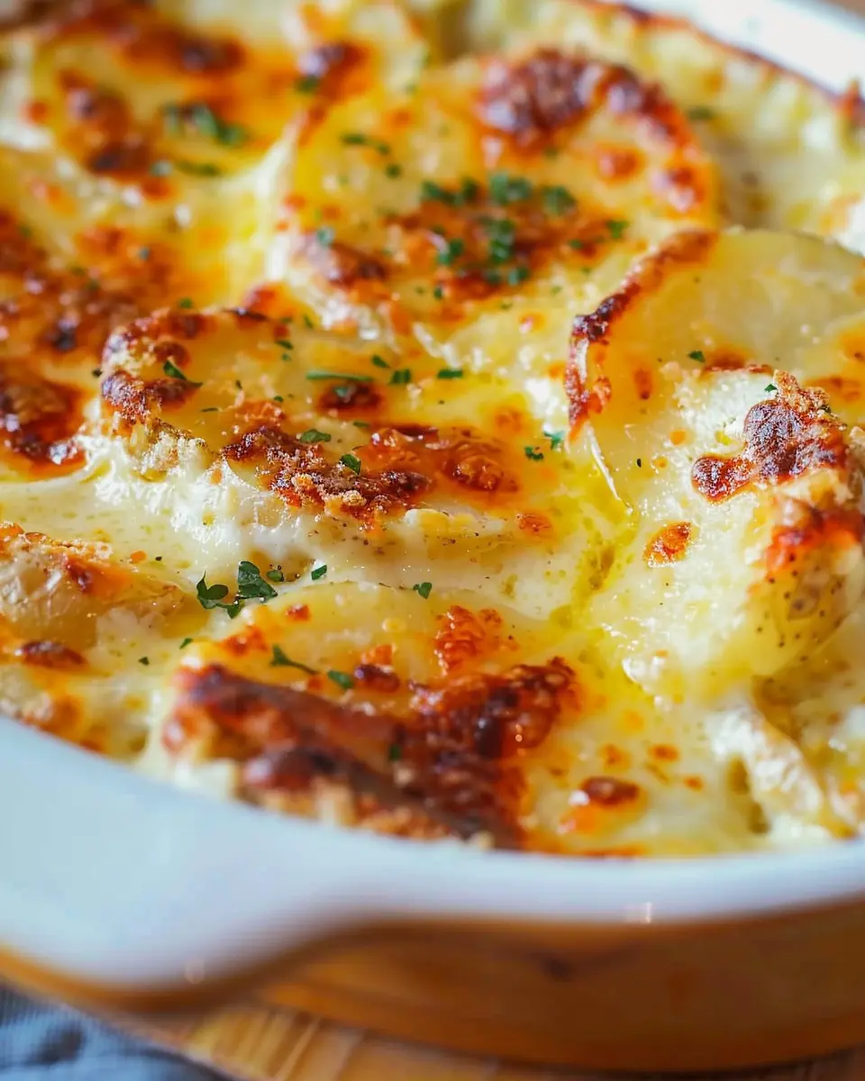 Copycat Ruth’s Chris Potatoes au Gratin with Turkey Bacon Bliss