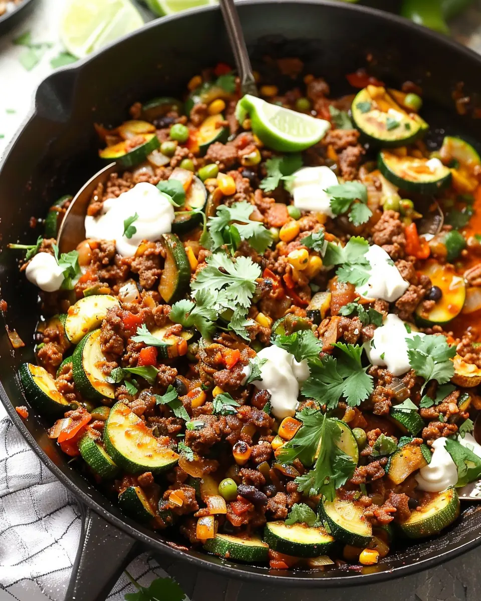 Ground Beef and Zucchini Skillet: Easy Mexican-Inspired Delight