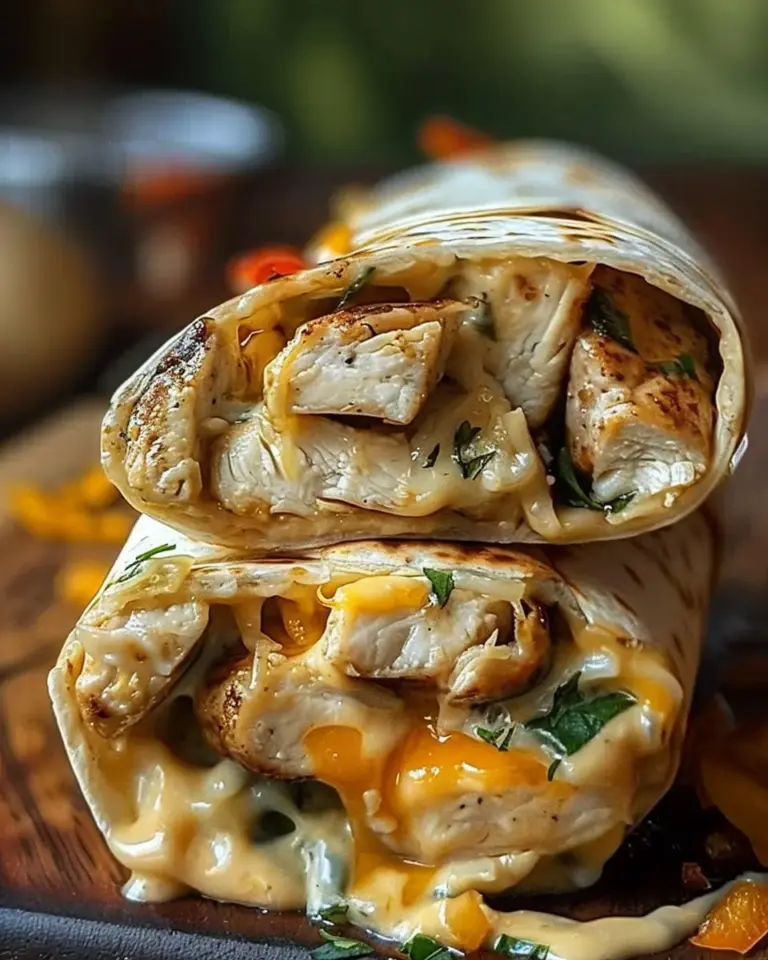 Cheesy Garlic Chicken Wraps