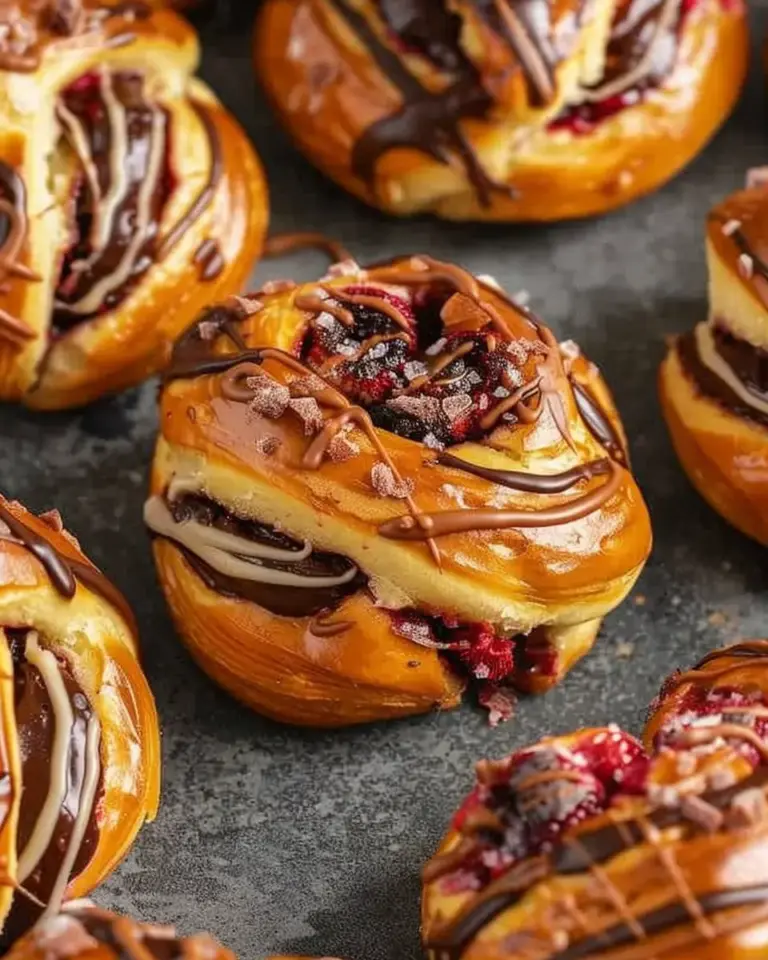 Chocolate Raspberry Swirl Brioche Buns