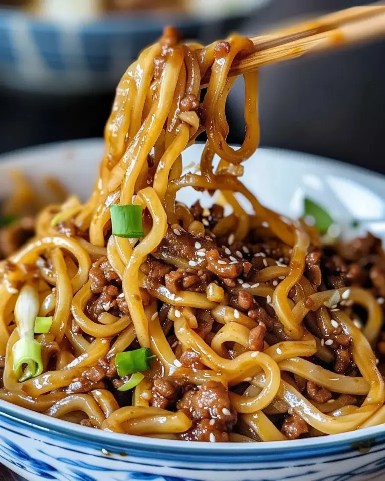 Mongolian Ground Beef Noodles