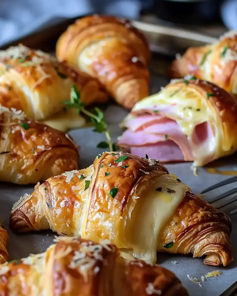 Baked Ham and Cheese Croissants