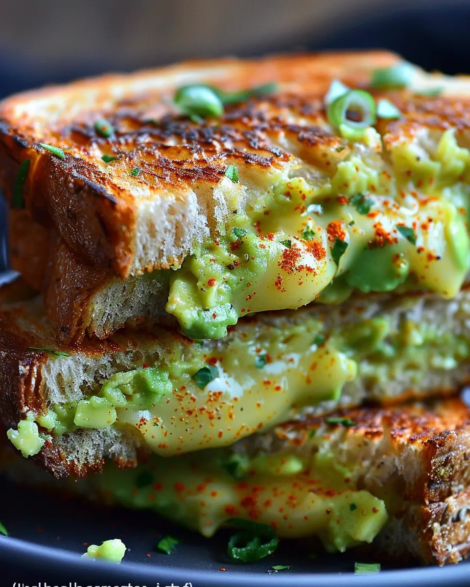 Creamy Avocado Grilled Cheese with Turkey Bacon Delight