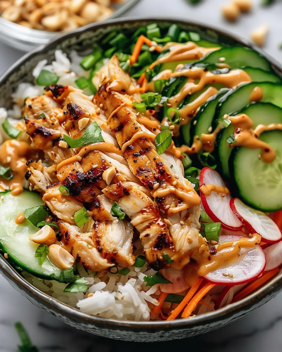 Thai Peanut Chicken Buddha Bowl: Easy Recipe for a Flavorful Meal