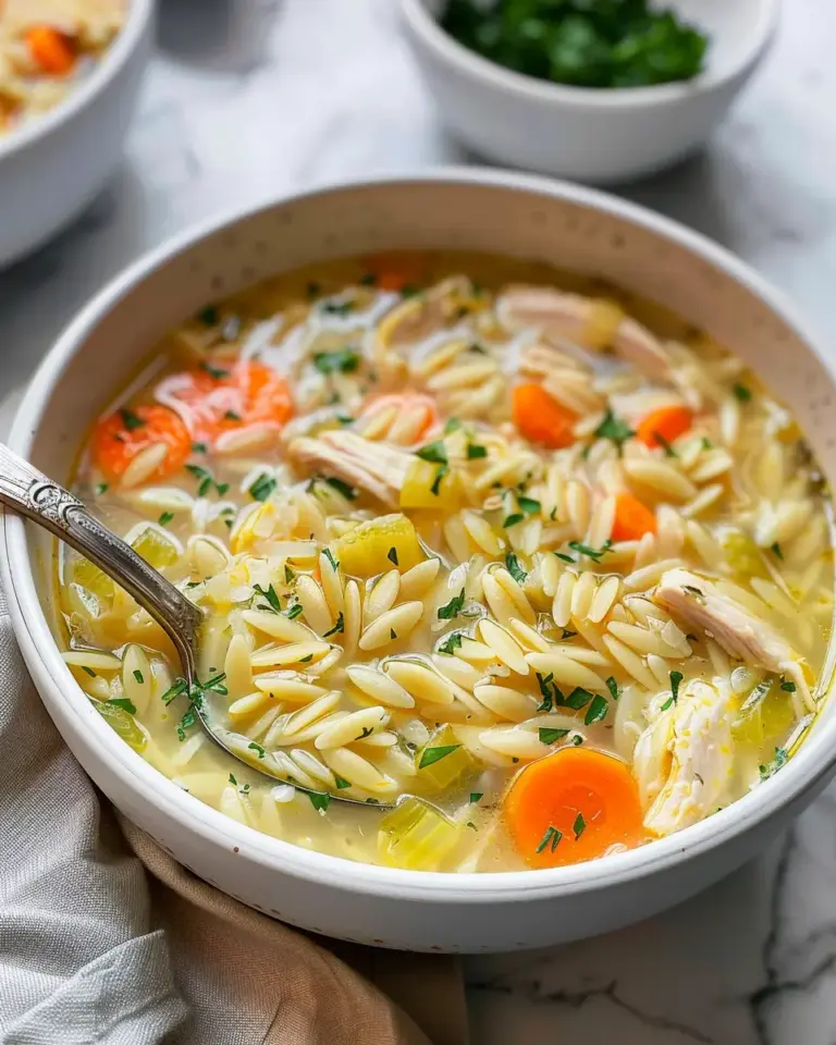Lemon Chicken Orzo Soup