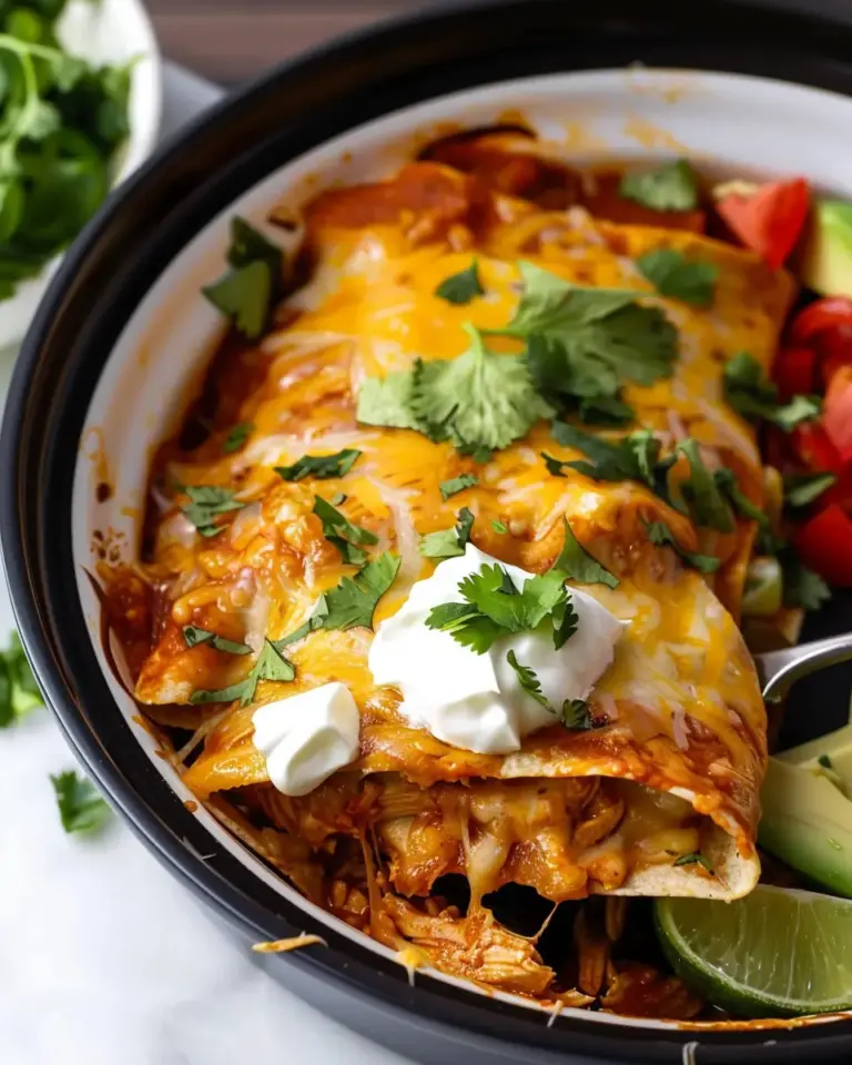 Slow Cooker Chicken Enchiladas