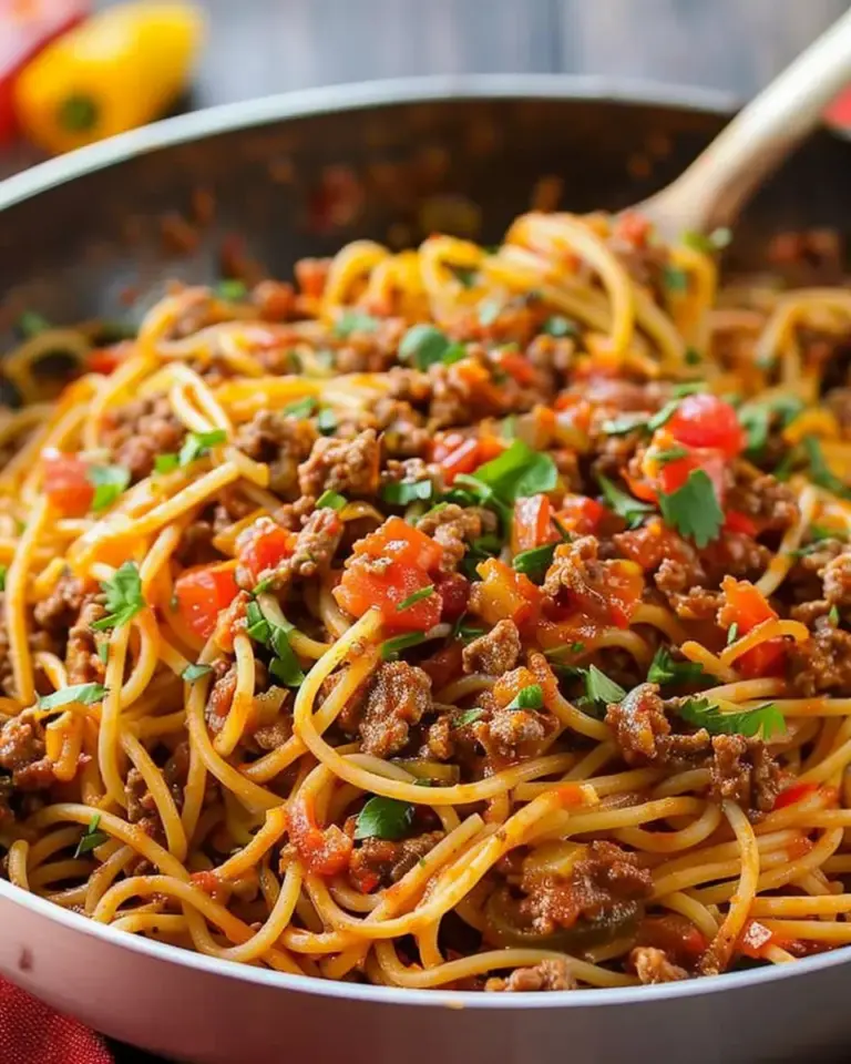 One Pot Taco Spaghetti