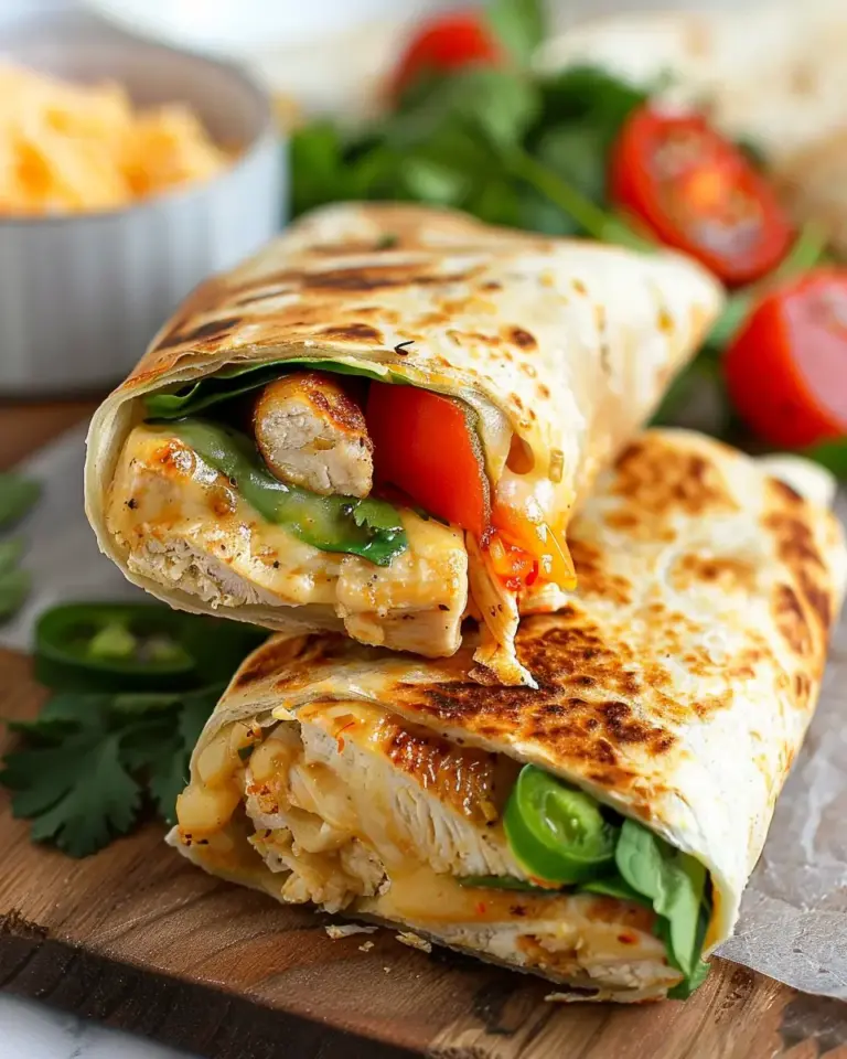 Cheesy Garlic Chicken Wraps