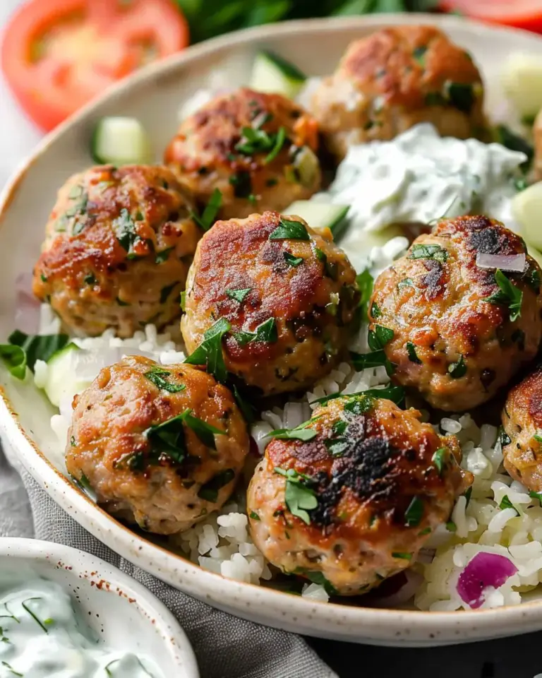 Healthy Greek Turkey Meatballs With Tzatziki