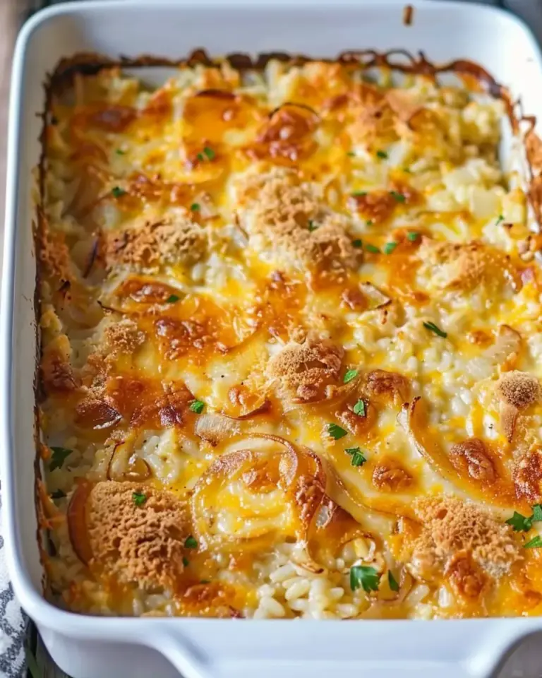 French Onion Chicken and Rice Bake