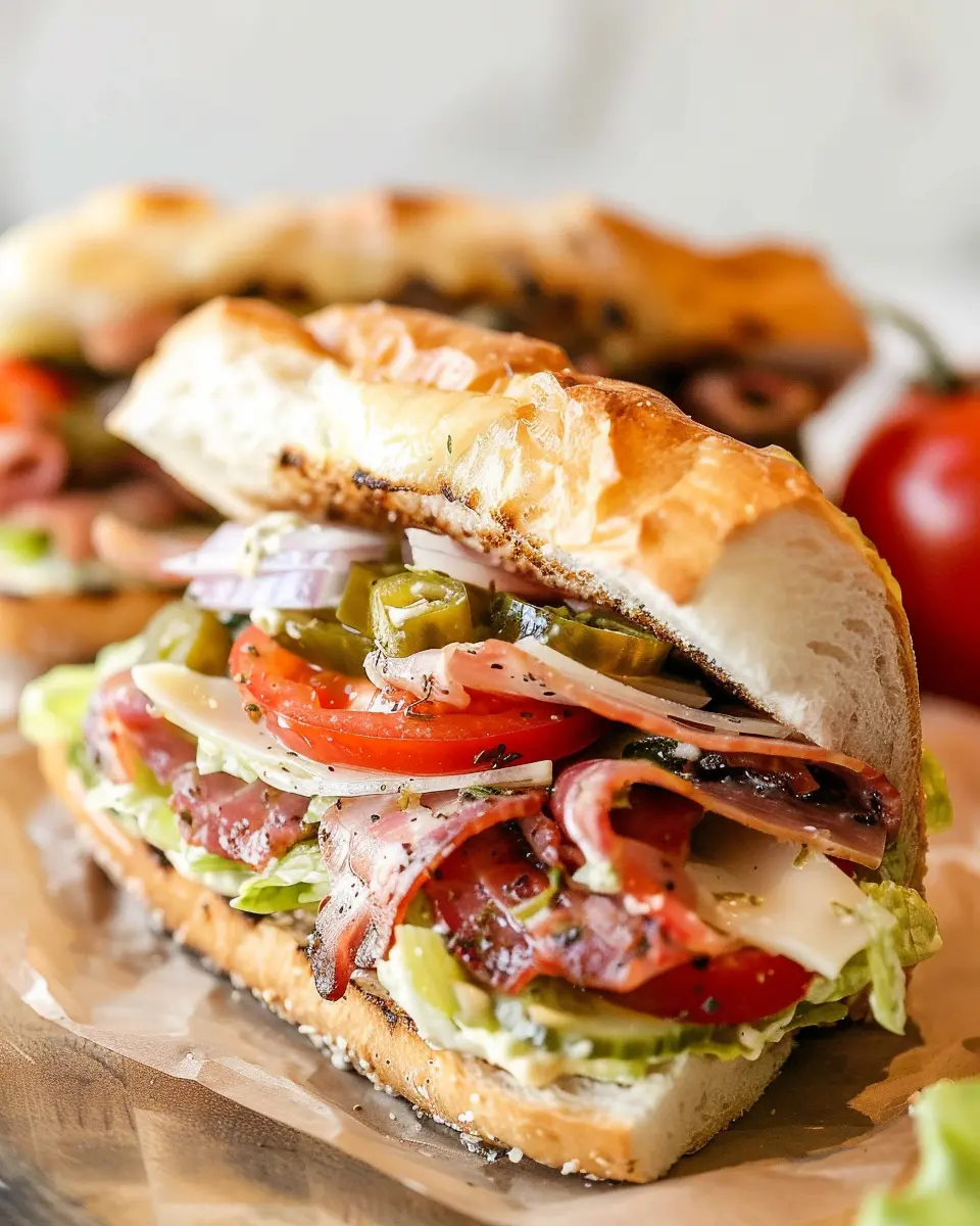 Italian Grinder Salad Sandwich: The Best Turkey Bacon Delight