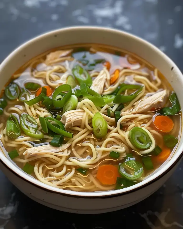 Aromatic Ginger Scallion Chicken Noodle Soup