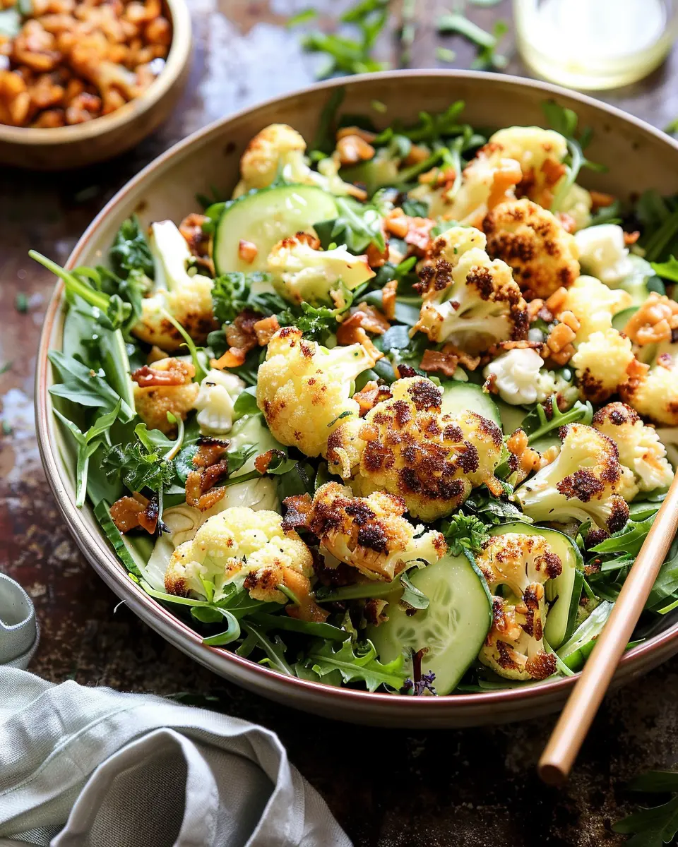 Roasted Cauliflower Salad: A Healthy Delight with Creamy Honey Mustard Vinaigrette